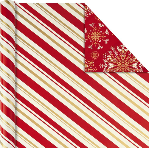 Papel De Regalo Reversible De Navidad Hallmark, Classic S...