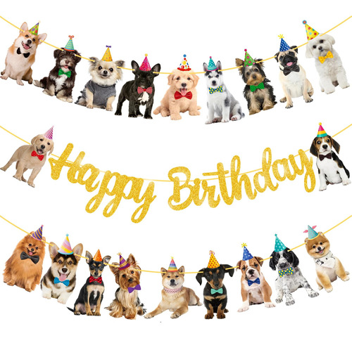 Decoraciones De Pancartas De Cumpleaños Para Perros, Suminis