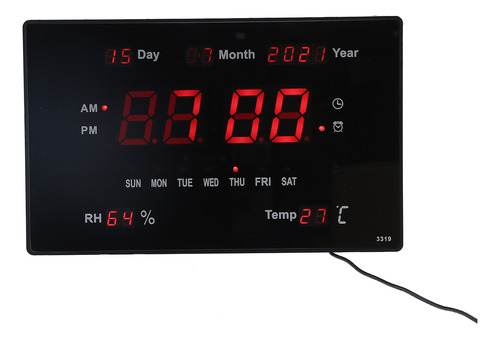Reloj Led Digital Multifunción Con Temperatura De Pared