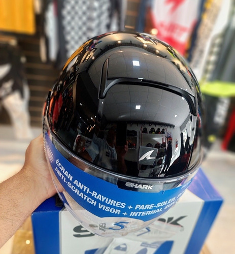 Imagen 7 de 7 de Casco Abierto Jet Shark Nano Blank Negro Brillo Doble Visor
