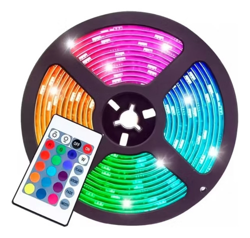 Cinta Led 5050 Rgb 5 Metros + Control Remoto Con Adesivo 