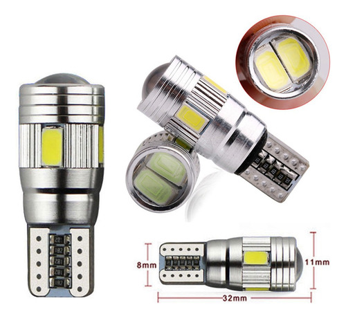 3x 6 Led T10 Bombillas De Coche Backup Error Lámparas Latera