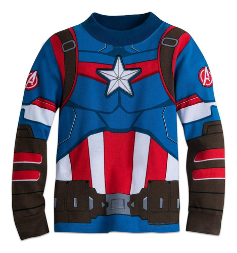 Camiseta De Niño Manga Larga Capitan America