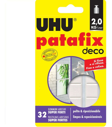 Uhu Patafix Deco 32 Pastillas De Pegamento Adhesivo Masilla