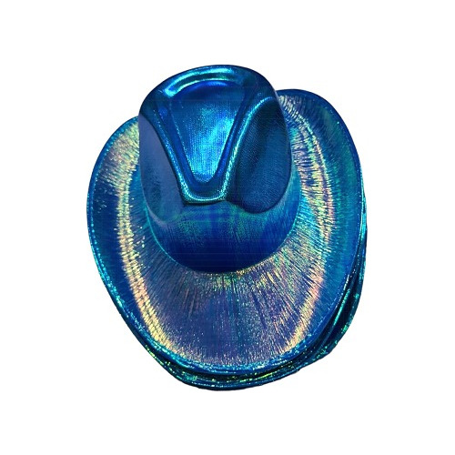 Sombrero Vaquero Tornasol Azul Talla Unica Adulto