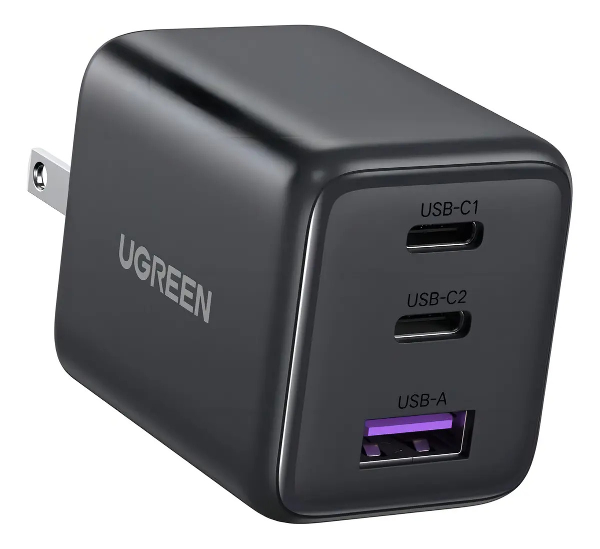 Ugreen 30w Gan Cargador 3 Puertos 2usb-c 1usb-a Carga Rápida