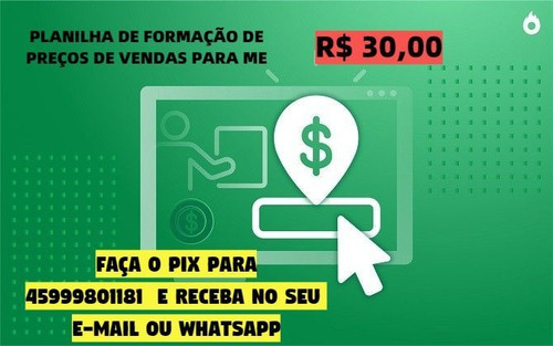Imagem 1 de 1 de Planilha De Formação De Preços De Venda Para Me