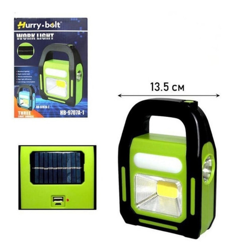 Imagen 2 de 3 de Linterna Led Solar 3 En 1 Usb Recargable