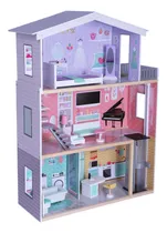 Comprar Casita De Muñecas Grande Con 10 Muebles 3 Niveles