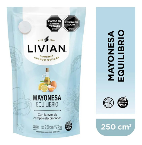 Mayonesa Livian Equilibrio Doypack Con Pico 250 Gr