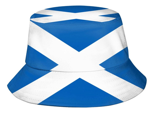 Sombrero Blanco Y Negro Con Bandera De Escocia, Sombrero