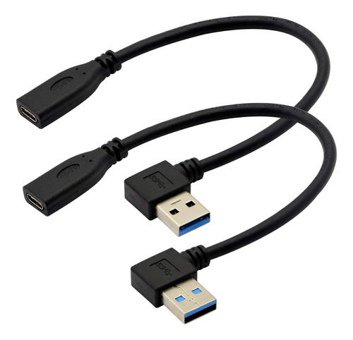 2 Cables Usb 90 Grados A Usb C Hembra