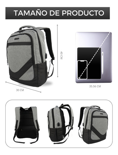Mochila Amplia Para Laptop Original Y Resistente Puerto Usb