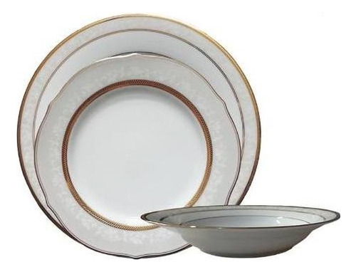 Baixela Em Porcelana Noritake Brunswick Gold 18 Peças