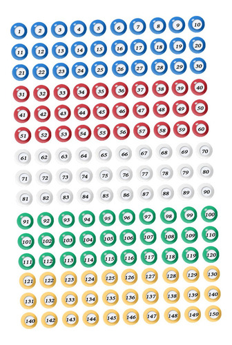 150 Bolas De Bingo, Bolas De Rifa, Números Del 1 Al 150,