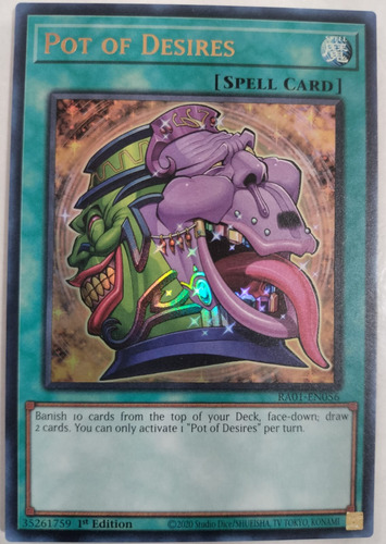 Yu-gi-oh! Tcg Pot Of Desires Ra01-en056 1st Ed Ultra 