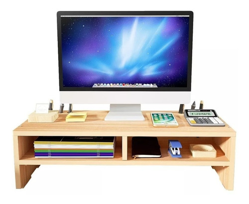 Base Para Monitor Mesa Elevadora Escritorio Con Organizador