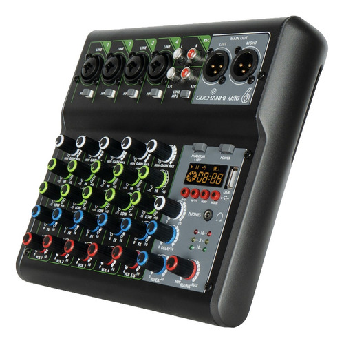 Consola Amplificada Gc Mini6 6 Canales Mezclador Potencia