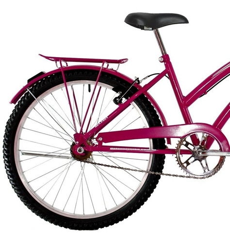 Bicicleta Aro 26 Feminina Susi Rosa Pink Com Para-lama Cesta Tamanho Do Quadro 17