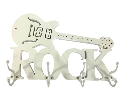 Pendurador De Roupas E Acessorios Guitarra Madeira Rock