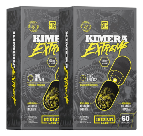 Kit 2x Kimera Extreme - Termogênico 120 Cáps - Iridium Labs Sabor Sem sabor