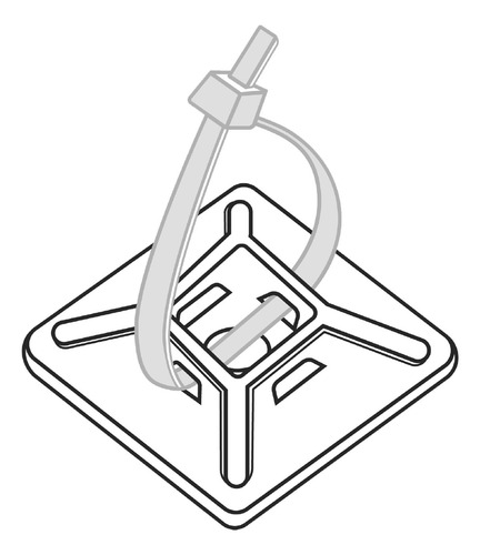 Base Autoadhesiva 20 X 20 Mm Negra (bolsa 100 Unidades)