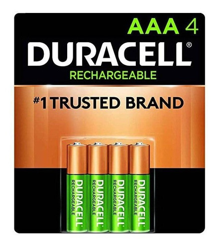 Pilas AAA 900mAh NiMH Duracell Rechargeable Dx 2400 1.2V 4 unidades