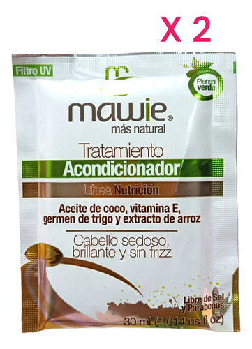 Tratamiento Acondicionador Mawie. Línea Nutrición (x 2)
