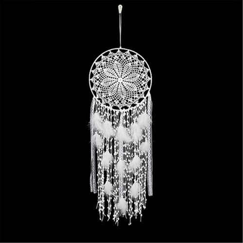 A Handmade Grande Sonho Apanhador Branco Pena Parede