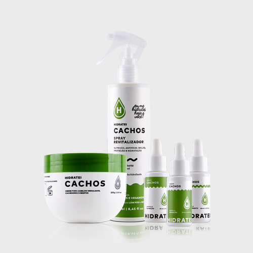 Kit Cachos Spray Revitalizador + Máscara Creme + 3 Boosters