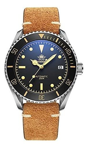 Reloj Hombre - Reloj Piloto De Buceo 2 En 1 Esfera Negra Mat