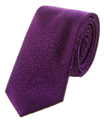 Corbata Hombre Slim  Relieve Vittorio Forti Color Morado Largo 6.5 cm