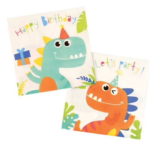 Servilletas De Papel Dinosaurios Dino Happy Cumple X20uni