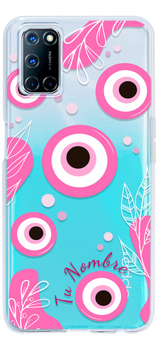 Funda Para Oppo Ojo Turco Nazar Rosa Personalizada Nombre