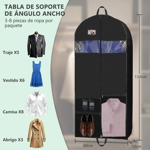Juego De 3 Bolsas Para Trajes, 60 X 130 Cm, Funda De Vestido