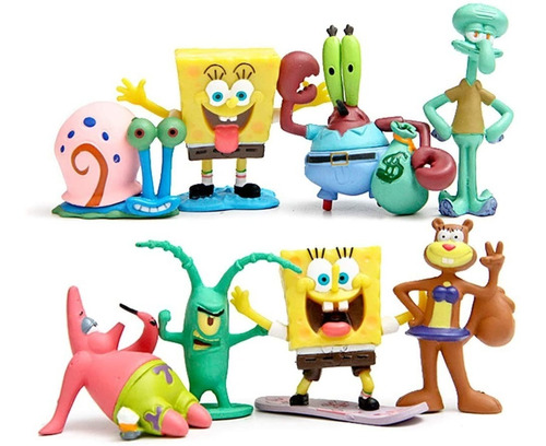 Set Figuras Bob Esponja Paquete X 8 100% Original