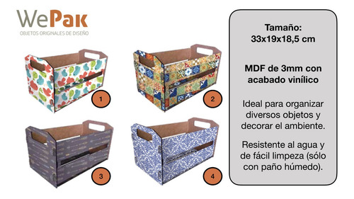 Imagen 3 de 4 de Canasto Organizador De Madera Cajón Para Organizar