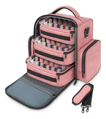 Maleta De Maquiagem, Bolsa Organizadora De Esmaltes Multifuncional Com 3 Bolsas Necessaires Removíveis, Estojo Profissional De Maquiagem Ideal Para Viagens E Uso Diário, Yorepek 6050 Rosa