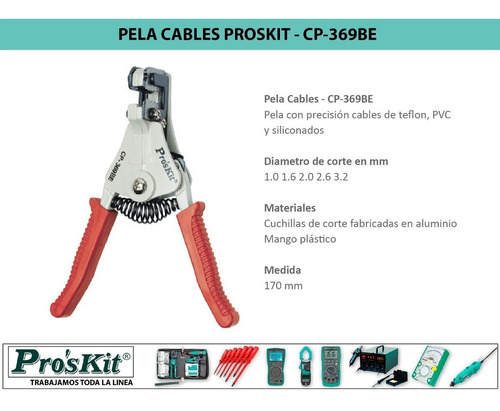 Pinza Alicate Pela Cables Automatico Proskit