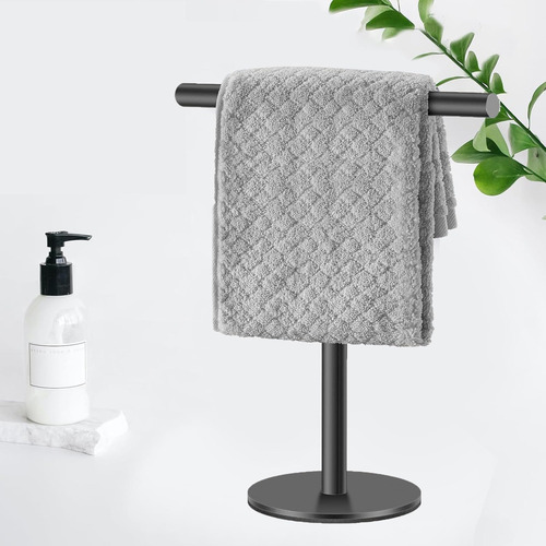 / Soporte Para Toallas De Mano En Forma De T, Toallero Negro