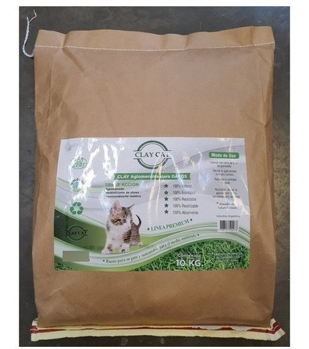 Imagen 6 de 10 de Piedras Sanitaria Gatos Aglomerante Clay Cat 10kg Reciclable