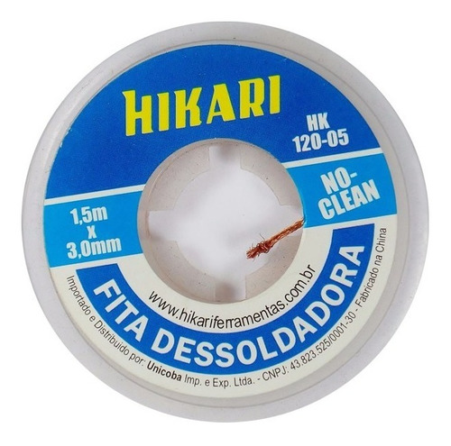 Fita Dessoldadora - Malha Hikari Hk120 - 1,5m 3mm