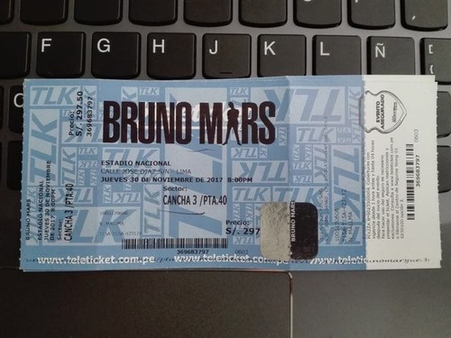 Entradas Bruno Mars  En  Cancha 3 Stand Up