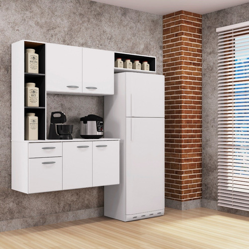 Imagen 2 de 3 de Cocina Superior 5 Puertas Compacto Isis Negro Blanco