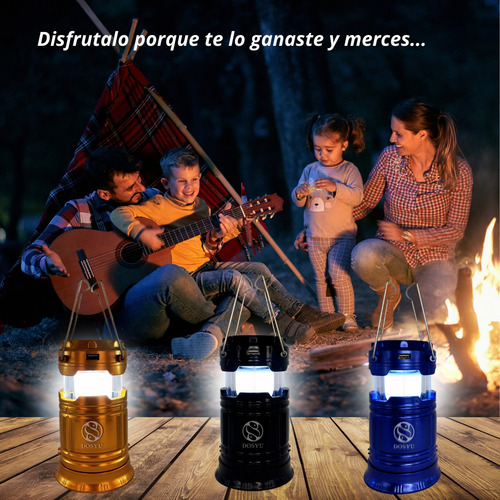 Lampara Para Acampar Dosyu Recargable Energía Solar Carga De Emergencia Color Azul