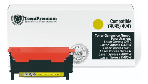 Toner Clt-y404s Amarillo Para Sams C430 C480fw C480w C430w 