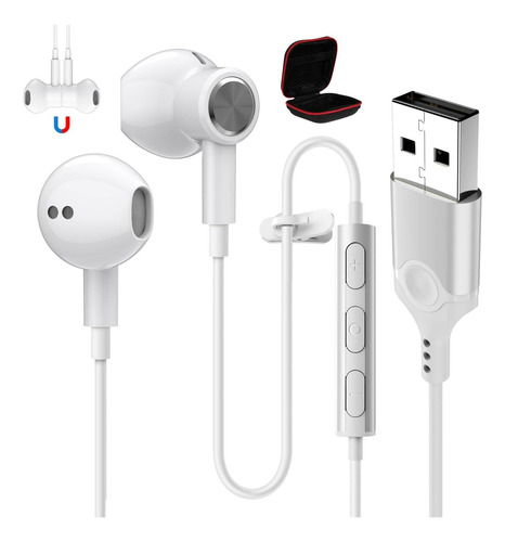 Fones De Ouvido Usb Com Microfone Para Pc, Cabo De 75 Pés, U