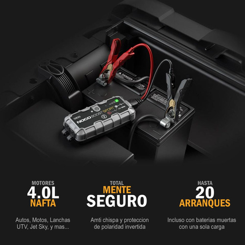 Imagen 3 de 10 de Arrancador Portatil Auto Power Bank Cargador Usb Noco 500a
