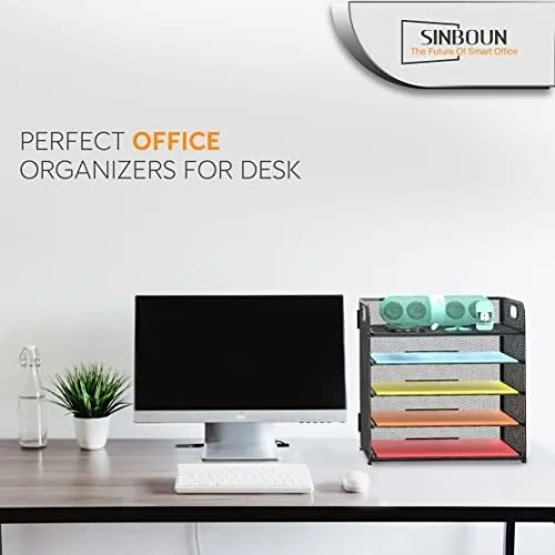 Organizador De Escritorio Para Papeles Y Archivos - Negro