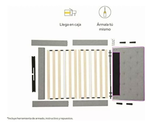 Base Cama Capitonado Matrimonial